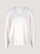 V-Ausschnitt Bluse mit LENZING™ ECOVERO™ - Frauen - soft creme beige V-Ausschnitt Bluse mit LENZING™ ECOVERO™ - Frauen - soft creme beige - 7 - TOM TAILOR Denim