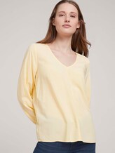 V-Ausschnitt Bluse mit LENZING™ ECOVERO™ - Frauen - soft yellow V-Ausschnitt Bluse mit LENZING™ ECOVERO™ - Frauen - soft yellow - 5 - TOM TAILOR Denim