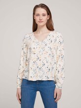 V-Aussschnitt Bluse mit LENZING™ ECOVERO™ - Frauen - creme dot print V-Aussschnitt Bluse mit LENZING™ ECOVERO™ - Frauen - creme dot print - 1 - TOM TAILOR Denim