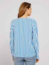 V-Ausschnitt Bluse mit LENZING™ ECOVERO™ - Frauen - mid blue white stripe V-Ausschnitt Bluse mit LENZING™ ECOVERO™ - Frauen - mid blue white stripe - 2 - TOM TAILOR Denim