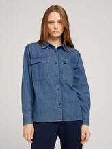 Hemdbluse aus Jeans - Frauen - Clean Mid Stone Blue Denim Hemdbluse aus Jeans - Frauen - Clean Mid Stone Blue Denim - 1 - TOM TAILOR Denim