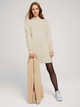 Puffärmel Sweatkleid mit Bio-Baumwolle - Frauen - soft creme beige Puffärmel Sweatkleid mit Bio-Baumwolle - Frauen - soft creme beige - 3 - TOM TAILOR Denim