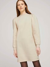 Puffärmel Sweatkleid mit Bio-Baumwolle - Frauen - soft creme beige Puffärmel Sweatkleid mit Bio-Baumwolle - Frauen - soft creme beige - 5 - TOM TAILOR Denim
