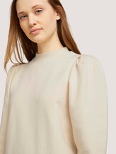 Puffärmel Sweatkleid mit Bio-Baumwolle - Frauen - soft creme beige Puffärmel Sweatkleid mit Bio-Baumwolle - Frauen - soft creme beige - 9 - TOM TAILOR Denim