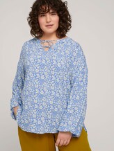 Plus - Tunika Bluse mit Blumenmuster - Frauen - blue flower paisley Plus - Tunika Bluse mit Blumenmuster - Frauen - blue flower paisley - 5 - My True Me