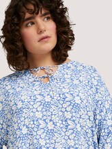 Plus - Tunika Bluse mit Blumenmuster - Frauen - blue flower paisley Plus - Tunika Bluse mit Blumenmuster - Frauen - blue flower paisley - 9 - My True Me