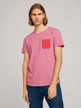 Tshirt mit Brusttasche - Männer - normal red yd mini stripe Tshirt mit Brusttasche - Männer - normal red yd mini stripe - 1 - TOM TAILOR Denim