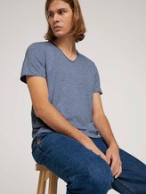 strukturiertes T-Shirt - Männer - Shiny Royal Non Solid strukturiertes T-Shirt - Männer - Shiny Royal Non Solid - 5 - TOM TAILOR Denim