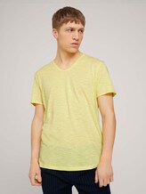 strukturiertes T-Shirt - Männer - cream yellow melange strukturiertes T-Shirt - Männer - cream yellow melange - 1 - TOM TAILOR Denim