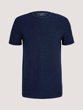 T-Shirt in Jacquard-Struktur - Männer - navy white jacquard T-Shirt in Jacquard-Struktur - Männer - navy white jacquard - 7 - TOM TAILOR Denim