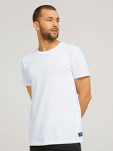 Tshirt in Jacquard-Struktur - Männer - white navy jacquard Tshirt in Jacquard-Struktur - Männer - white navy jacquard - 1 - TOM TAILOR Denim