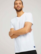 Tshirt in Jacquard-Struktur - Männer - white navy jacquard Tshirt in Jacquard-Struktur - Männer - white navy jacquard - 5 - TOM TAILOR Denim