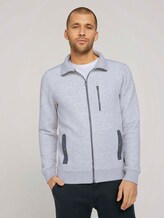 Sweatjacke mit Stehkragen - Männer - Light Stone Grey Melange Sweatjacke mit Stehkragen - Männer - Light Stone Grey Melange - 1 - TOM TAILOR