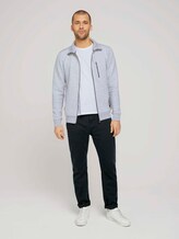 Sweatjacke mit Stehkragen - Männer - Light Stone Grey Melange Sweatjacke mit Stehkragen - Männer - Light Stone Grey Melange - 3 - TOM TAILOR