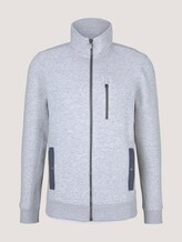 Sweatjacke mit Stehkragen - Männer - Light Stone Grey Melange Sweatjacke mit Stehkragen - Männer - Light Stone Grey Melange - 7 - TOM TAILOR