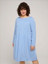 Blusenkleid mit Faltendetails - Frauen - marina white vertical stripe Blusenkleid mit Faltendetails - Frauen - marina white vertical stripe - 1 - My True Me