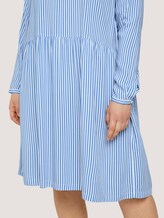 Blusenkleid mit Faltendetails - Frauen - marina white vertical stripe Blusenkleid mit Faltendetails - Frauen - marina white vertical stripe - 10 - My True Me