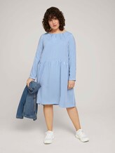 Blusenkleid mit Faltendetails - Frauen - marina white vertical stripe Blusenkleid mit Faltendetails - Frauen - marina white vertical stripe - 3 - My True Me