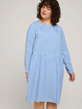 Blusenkleid mit Faltendetails - Frauen - marina white vertical stripe Blusenkleid mit Faltendetails - Frauen - marina white vertical stripe - 5 - My True Me