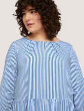 Blusenkleid mit Faltendetails - Frauen - marina white vertical stripe Blusenkleid mit Faltendetails - Frauen - marina white vertical stripe - 9 - My True Me