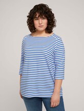 Curvy - Gestreiftes Ottoman Sweatshirt - Frauen - marina white block stripe Curvy - Gestreiftes Ottoman Sweatshirt - Frauen - marina white block stripe - 1 - My True Me