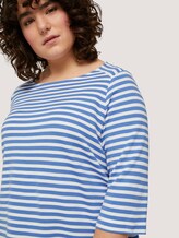 Curvy - Gestreiftes Ottoman Sweatshirt - Frauen - marina white block stripe Curvy - Gestreiftes Ottoman Sweatshirt - Frauen - marina white block stripe - 9 - My True Me