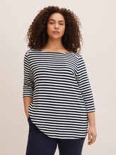 Gestreiftes Ottoman Sweatshirt - Frauen - navy white regular stripe Gestreiftes Ottoman Sweatshirt - Frauen - navy white regular stripe - 1 - My True Me