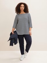 Gestreiftes Ottoman Sweatshirt - Frauen - navy white regular stripe Gestreiftes Ottoman Sweatshirt - Frauen - navy white regular stripe - 3 - My True Me