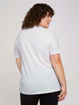 Striped T-shirt made with organic cotton - Women - Whisper White Striped T-shirt made with organic cotton - Women - Whisper White - 2 - My True Me
