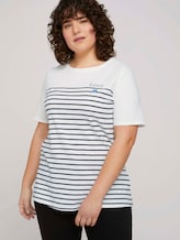 Striped T-shirt made with organic cotton - Women - Whisper White Striped T-shirt made with organic cotton - Women - Whisper White - 5 - My True Me
