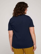Gestreiftes T-Shirt mit Bio-Baumwolle - Frauen - Sky Captain Blue Gestreiftes T-Shirt mit Bio-Baumwolle - Frauen - Sky Captain Blue - 2 - My True Me