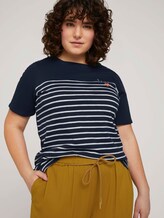 Gestreiftes T-Shirt mit Bio-Baumwolle - Frauen - Sky Captain Blue Gestreiftes T-Shirt mit Bio-Baumwolle - Frauen - Sky Captain Blue - 5 - My True Me