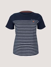 Gestreiftes T-Shirt mit Bio-Baumwolle - Frauen - Sky Captain Blue Gestreiftes T-Shirt mit Bio-Baumwolle - Frauen - Sky Captain Blue - 7 - My True Me