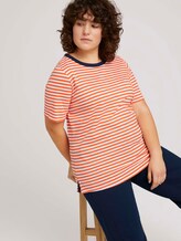 Striped t-shirt made with organic cotton - Women - red white regular stripe Striped t-shirt made with organic cotton - Women - red white regular stripe - 5 - My True Me
