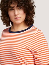 Striped t-shirt made with organic cotton - Women - red white regular stripe Striped t-shirt made with organic cotton - Women - red white regular stripe - 9 - My True Me