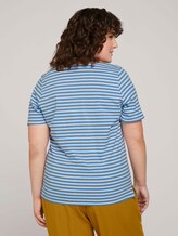 Striped t-shirt made with organic cotton - Women - marina white regular stripe Striped t-shirt made with organic cotton - Women - marina white regular stripe - 2 - My True Me