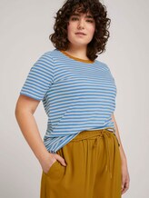 Striped t-shirt made with organic cotton - Women - marina white regular stripe Striped t-shirt made with organic cotton - Women - marina white regular stripe - 5 - My True Me