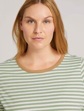 Curvy - Gestreiftes T-Shirt mit Bio-Baumwolle - Frauen - mint green white stripe Curvy - Gestreiftes T-Shirt mit Bio-Baumwolle - Frauen - mint green white stripe - 9 - My True Me