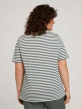 Curvy - Gestreiftes T-Shirt mit Bio-Baumwolle - Frauen - jasper green white stripe Curvy - Gestreiftes T-Shirt mit Bio-Baumwolle - Frauen - jasper green white stripe - 2 - My True Me