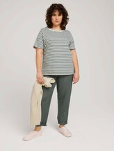 Curvy - Gestreiftes T-Shirt mit Bio-Baumwolle - Frauen - jasper green white stripe Curvy - Gestreiftes T-Shirt mit Bio-Baumwolle - Frauen - jasper green white stripe - 3 - My True Me