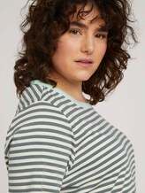 Curvy - Gestreiftes T-Shirt mit Bio-Baumwolle - Frauen - jasper green white stripe Curvy - Gestreiftes T-Shirt mit Bio-Baumwolle - Frauen - jasper green white stripe - 9 - My True Me