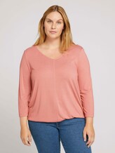 Curvy - 3/4 Arm Shirt mit LENZING™ ECOVERO™ - Frauen - dusty rose pink melange Curvy - 3/4 Arm Shirt mit LENZING™ ECOVERO™ - Frauen - dusty rose pink melange - 1 - My True Me