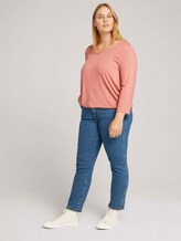 Curvy - 3/4 Arm Shirt mit LENZING™ ECOVERO™ - Frauen - dusty rose pink melange Curvy - 3/4 Arm Shirt mit LENZING™ ECOVERO™ - Frauen - dusty rose pink melange - 3 - My True Me