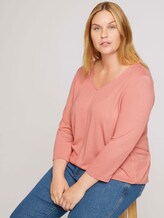 Curvy - 3/4 Arm Shirt mit LENZING™ ECOVERO™ - Frauen - dusty rose pink melange Curvy - 3/4 Arm Shirt mit LENZING™ ECOVERO™ - Frauen - dusty rose pink melange - 5 - My True Me