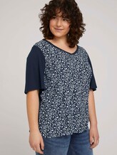 Plus - T-Shirt mit LENZING™ ECOVERO™ und V-Ausschnitt - Frauen - Sky Captain Blue Plus - T-Shirt mit LENZING™ ECOVERO™ und V-Ausschnitt - Frauen - Sky Captain Blue - 5 - My True Me