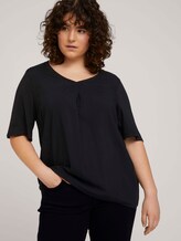 T-Shirt mit V-Ausschnitt - Frauen - deep black T-Shirt mit V-Ausschnitt - Frauen - deep black - 5 - My True Me