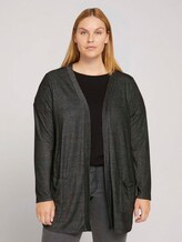 Curvy - Shirt Cardigan mit LENZING™ ECOVERO™ und Taschen - Frauen - Shale Grey Melange Curvy - Shirt Cardigan mit LENZING™ ECOVERO™ und Taschen - Frauen - Shale Grey Melange - 1 - My True Me