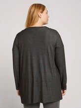 Curvy - Shirt Cardigan mit LENZING™ ECOVERO™ und Taschen - Frauen - Shale Grey Melange Curvy - Shirt Cardigan mit LENZING™ ECOVERO™ und Taschen - Frauen - Shale Grey Melange - 2 - My True Me