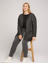 Curvy - Shirt Cardigan mit LENZING™ ECOVERO™ und Taschen - Frauen - Shale Grey Melange Curvy - Shirt Cardigan mit LENZING™ ECOVERO™ und Taschen - Frauen - Shale Grey Melange - 5 - My True Me
