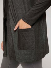 Curvy - Shirt Cardigan mit LENZING™ ECOVERO™ und Taschen - Frauen - Shale Grey Melange Curvy - Shirt Cardigan mit LENZING™ ECOVERO™ und Taschen - Frauen - Shale Grey Melange - 9 - My True Me